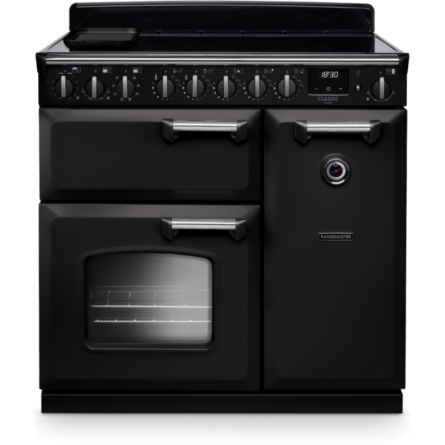 Rangemaster CLDL90EIPCBL/CM1 14588 Classic DLX 90 Ind Charcoal Black Chrome
