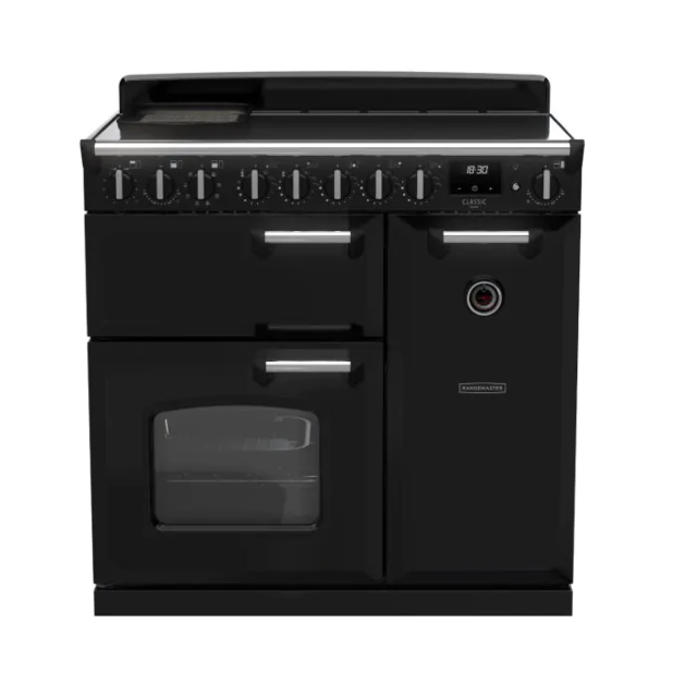 Rangemaster CLDL90EIPGBL/CM1 14587 Classic DLX 90 Ind Gloss Black Chrome