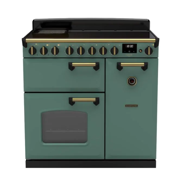 Rangemaster CLDL90EIPMGR/AB1 18278 Classic DLX 90 Ind Mineral Green Antique Brass