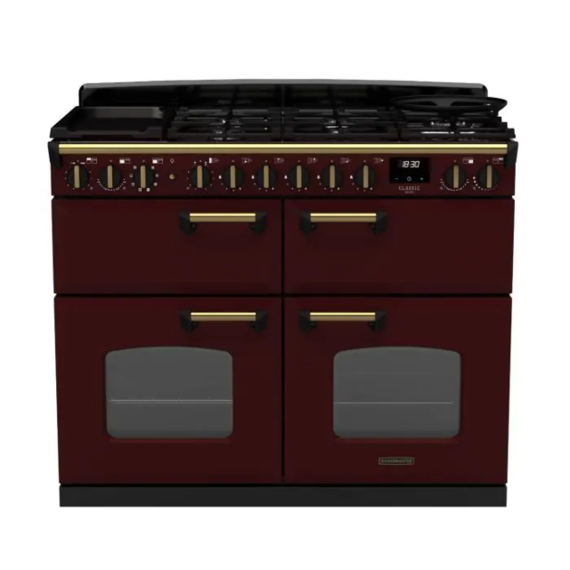 Rangemaster CLDLB110DFPBOR/AB1 18369 Classic DLX BC 110 DF Bordeaux Antique Brass