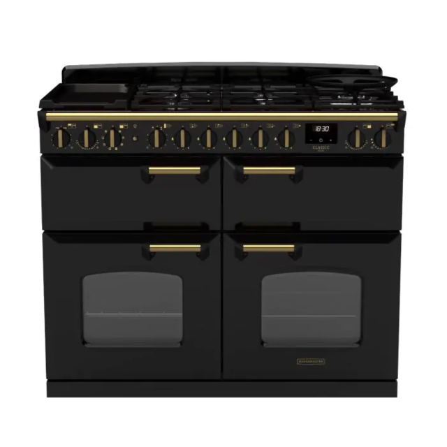 Rangemaster CLDLB110DFPCBL/AB1 18364 Classic DLX BC 110 DF Charcoal Black Antique Brass