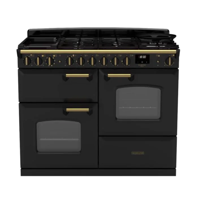 Rangemaster CLDLO110DFPCBL/AB1 18324 Classic DLX OC 110 DF Charcoal Black Antique Brass