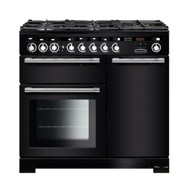 Rangemaster Encore Deluxe 100 Dual Fuel Black/Chrome EDL100DFFBL/C
