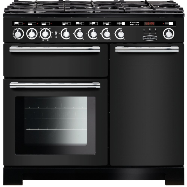 Rangemaster Encore Deluxe 100 Dual Fuel Charcoal Black/Chrome EDL100DFFCB/C
