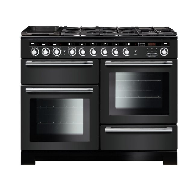 Rangemaster Encore Deluxe 110 Dual Fuel Charcoal Black/Chrome EDL110DFFCB/C