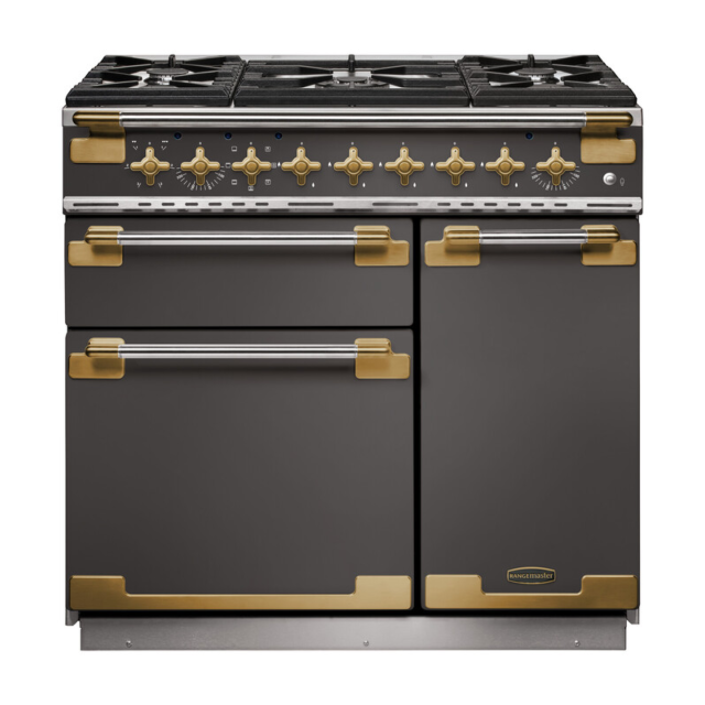 Rangemaster ELS90DFFSL/AB 135290 Elise 90 DF Slate Antique Brass