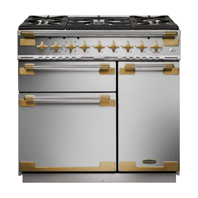 Rangemaster ELS90DFFSS/AB 135370 Elise 90 DF St/Steel Antique Brass