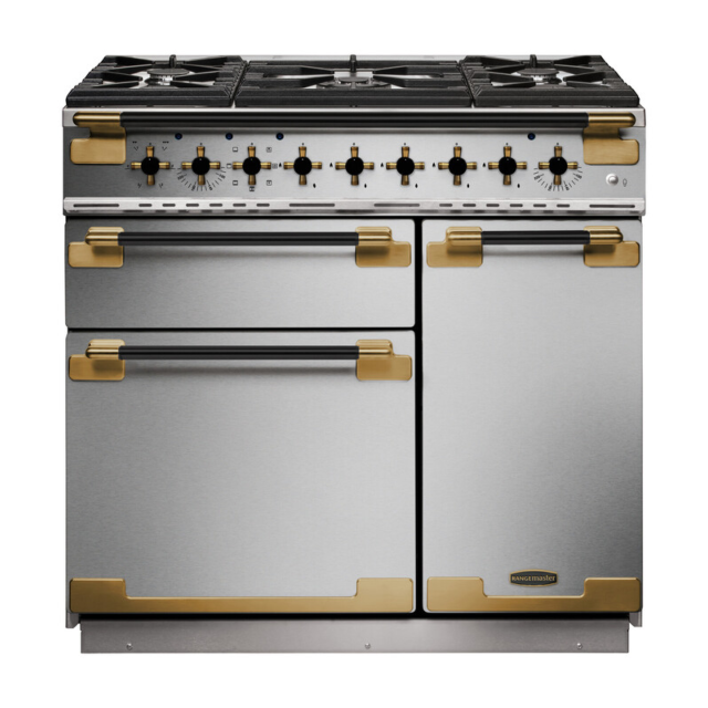 Rangemaster ELS90DFFSS/BE 136430 Elise 90 DF St/Steel/ Blk Antique Brass