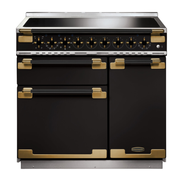 Rangemaster ELS90EIGB/BE 136310 Elise 90 Ind Gloss Blk/Blk Antique Brass