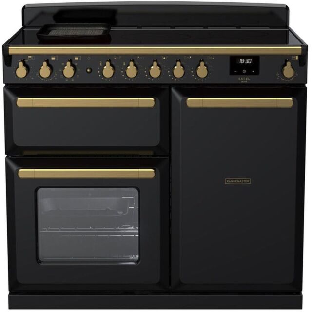 Rangemaster ESDL100EIPGBL/AB1 18088 Estel Deluxe 100 Ind Gloss Blk Antique Brass