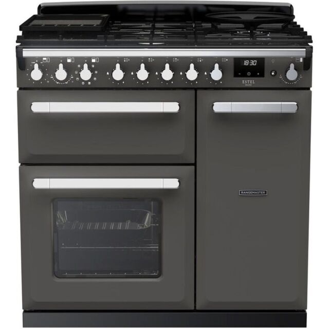 Rangemaster ESDL90DFPSLT/CM1 14977 Estel Deluxe 90 DF Slate Chrome