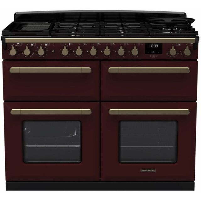 Rangemaster ESDLB110DFPBOR/AB1 18147 Estel Deluxe BC 110 DF Bordeaux Antique Brass