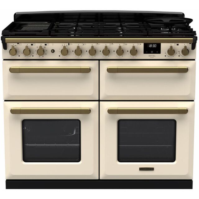 Rangemaster ESDLB110DFPPCR/AB1 18146 Estel Deluxe BC 110 DF Pale Cream Antique Brass