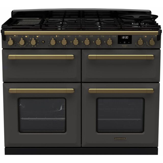 Rangemaster ESDLB110DFPSLT/AB1 18145 Estel Deluxe BC 110 DF Slate Antique Brass