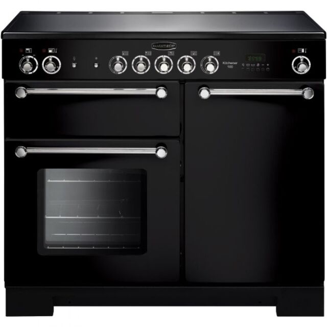 Rangemaster Kitchener 100 Ceramic Black/Chrome KCH100ECBL/C