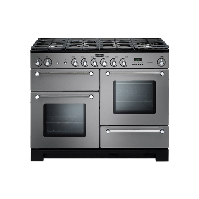 Rangemaster Kitchener 110 Dual Fuel Stainless Steel/Chrome KCH110DFFSS/C
