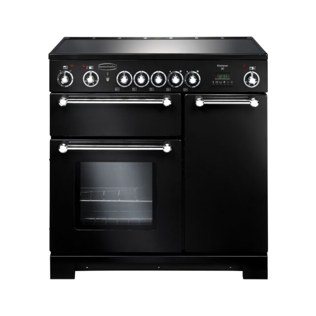 Rangemaster Kitchener 90 Ceramic Black/Chrome KCH90ECBL/C