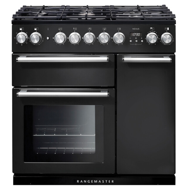 Rangemaster Nexus 90 Dual Fuell Charcoal Black/Chrome NEX90DFFCB/C