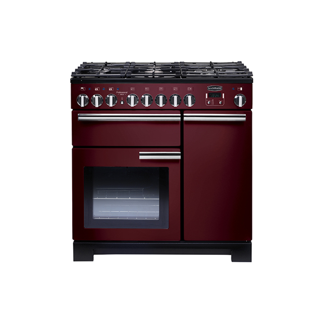 Rangemaster Professional Deluxe 90 Dual Fuel Cranberry/Chrome PDL90DFFCY/C