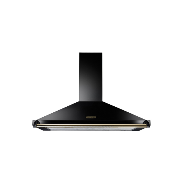 Rangemaster RCLAHDC110BL/B 134330 110 Classic Hood Black/Brass Rail
