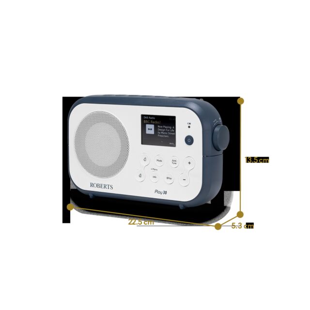 Roberts Radio Play30 DAB/DAB+/FM RDS Digital Radio - Blue & White