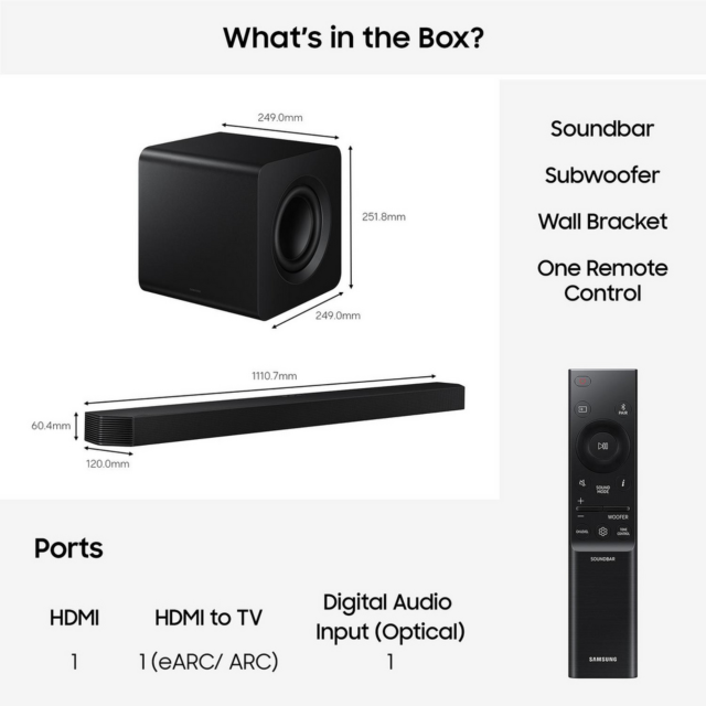 Samsung HW-Q800H 5.1.2ch Soundbar with Subwoofer Black