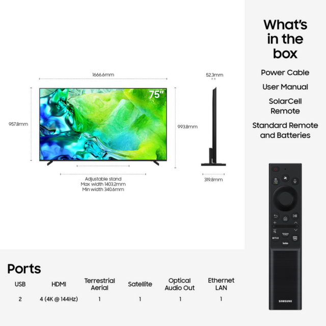 Samsung QE75QN80HAUXXU 75inch 4K Neo QLED Smart TV