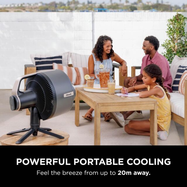 Shark 307FA300UK Shark FlexBreeze Pro Mist Indoor & Outdoor Fan & Outdoor Misting System - Dark Gray, Charcoal