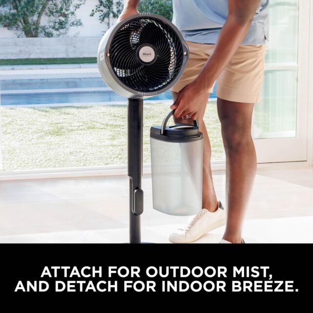 Shark 307FA300UK Shark FlexBreeze Pro Mist Indoor & Outdoor Fan & Outdoor Misting System - Dark Gray, Charcoal