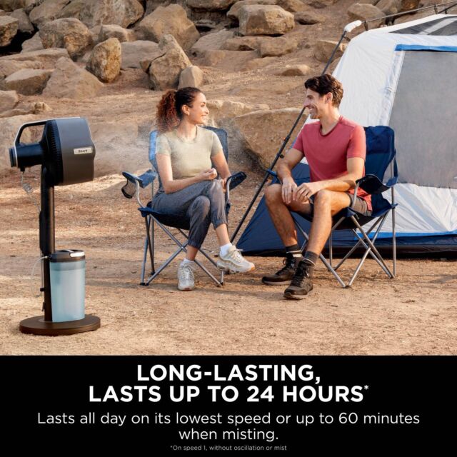 Shark 307FA300UK Shark FlexBreeze Pro Mist Indoor & Outdoor Fan & Outdoor Misting System - Dark Gray, Charcoal