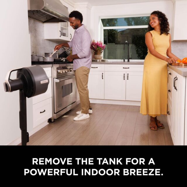 Shark 307FA300UK Shark FlexBreeze Pro Mist Indoor & Outdoor Fan & Outdoor Misting System - Dark Gray, Charcoal