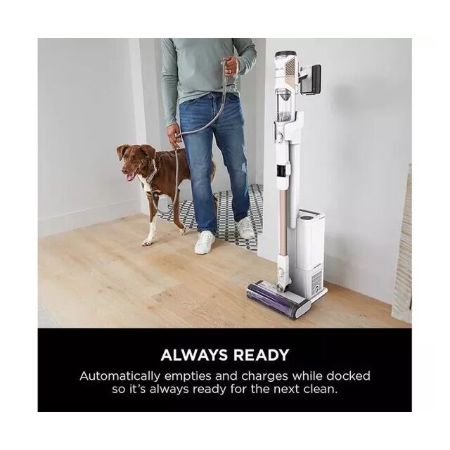 Shark IW3611UKT Shark Detect Pro Cordless Vacuum Cleaner Auto-Empty System 2L - 60 Minutes Run Time - White/Brass
