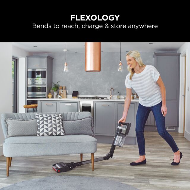 Shark IZ420UKT Stratos Cordless Stick Vacuum Cleaner - 120 Minutes Run Time - Silver