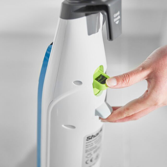 shark S6001UK Klik n'Flip Manual Steam Pocket Mop - White/Blue Bird Blue