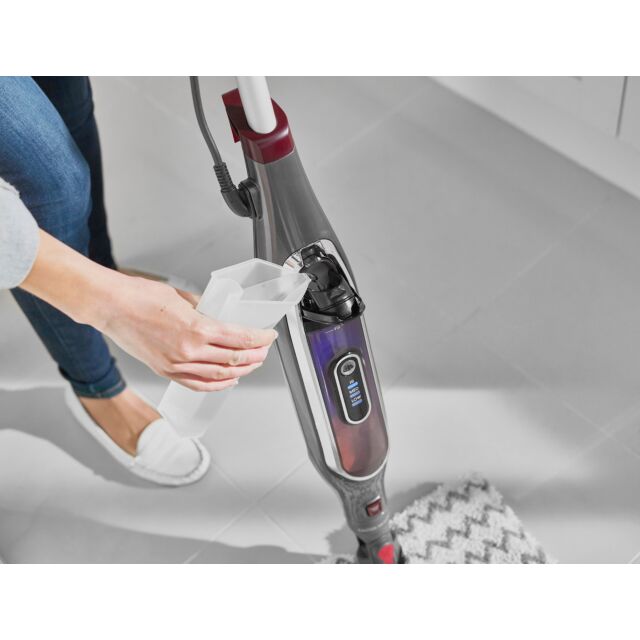 shark S6003UK Klik n'Flip Automatic Steam Pocket Mop - Shark Steel Grey/Bordeaux