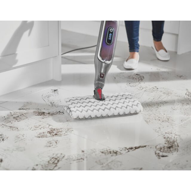 shark S6003UK Klik n'Flip Automatic Steam Pocket Mop - Shark Steel Grey/Bordeaux