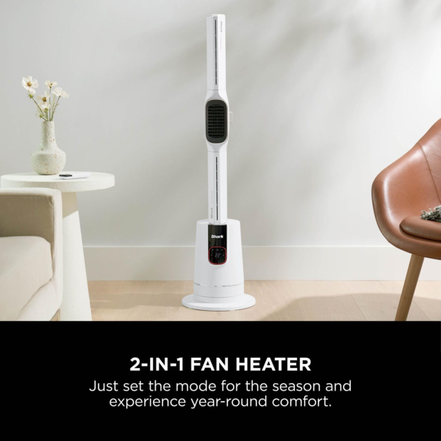 Shark TH200UKWH Fan & Heater White with LED Display