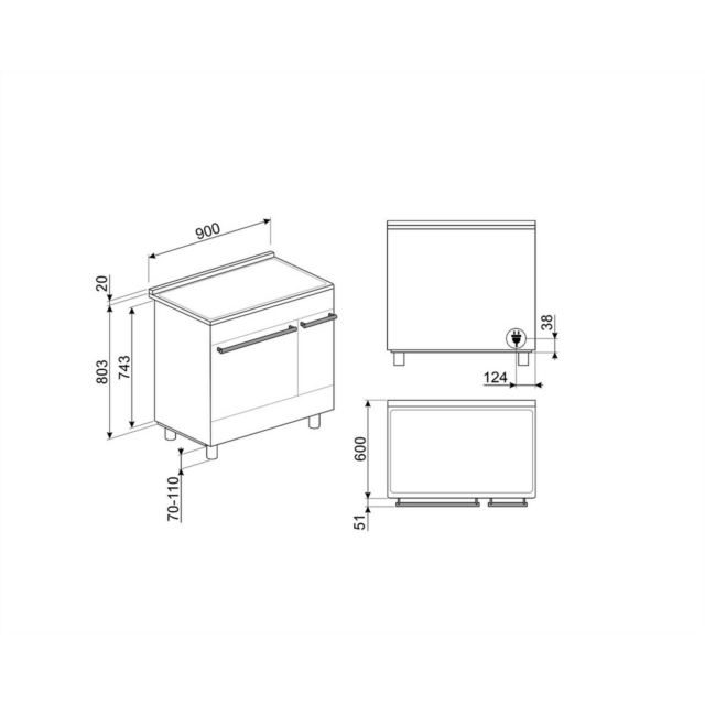 Smeg C92IPX2 85.3cm Electric Double Oven & Induction Hob