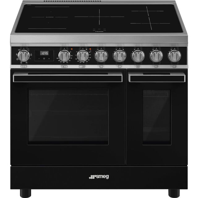 Smeg CPF92IMBL 90cm Portofino Electric Range Cooker Black