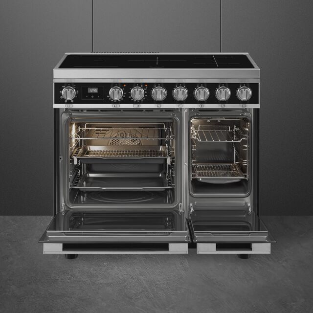 Smeg CPF92IMBL 90cm Portofino Electric Range Cooker Black