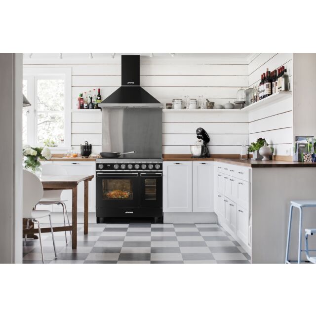Smeg CPF92IMBL 90cm Portofino Electric Range Cooker Black