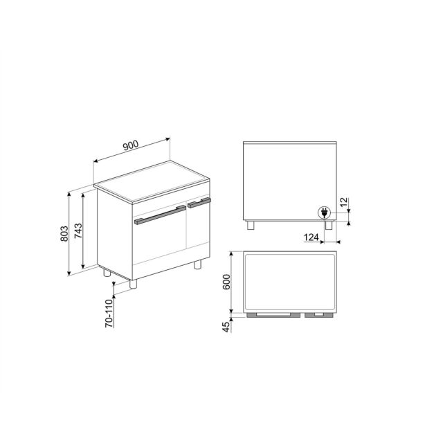 Smeg CPF92IMX 90cm Portofino Electric Range Cooker Stainless Steel