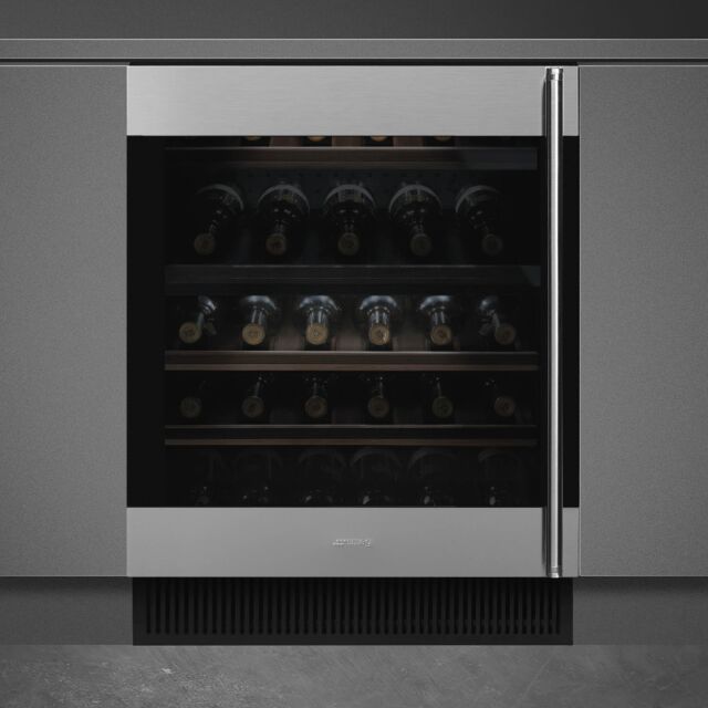 Smeg CVI338LX3 Classic U/C Wine Cooler with Left Hand Hinge SS