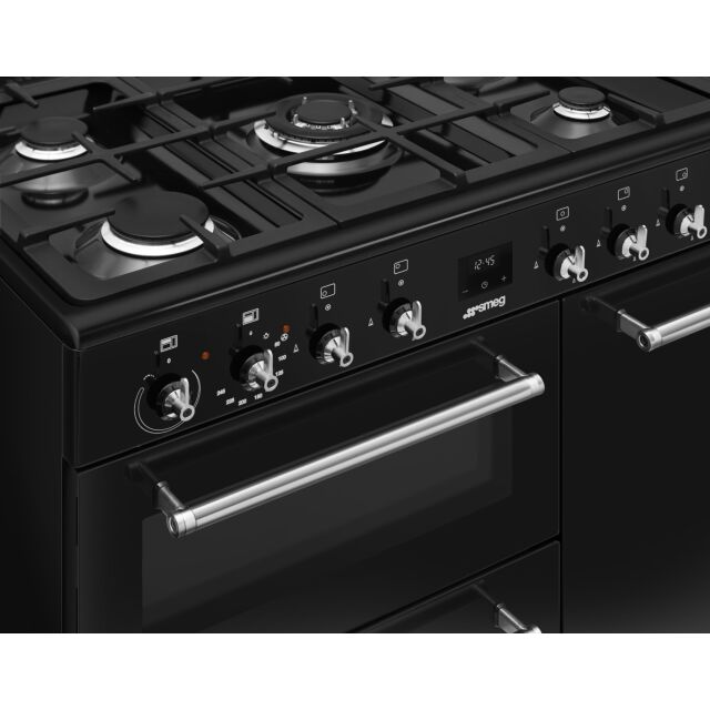 Smeg CX93GMBL 90cm Concert Dual Fuel Range Cooker Black