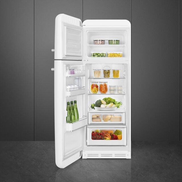 Smeg FAB30LWH6UK 60cm 50s Style Left Hand Hinge Fridge Freezer White