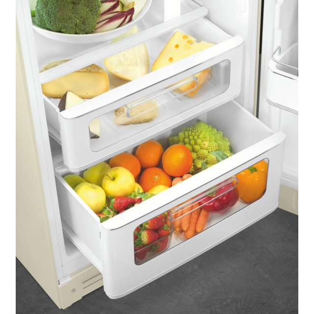 Smeg FAB30RCR6UK 60cm Cream Fridge Freezer 75/25