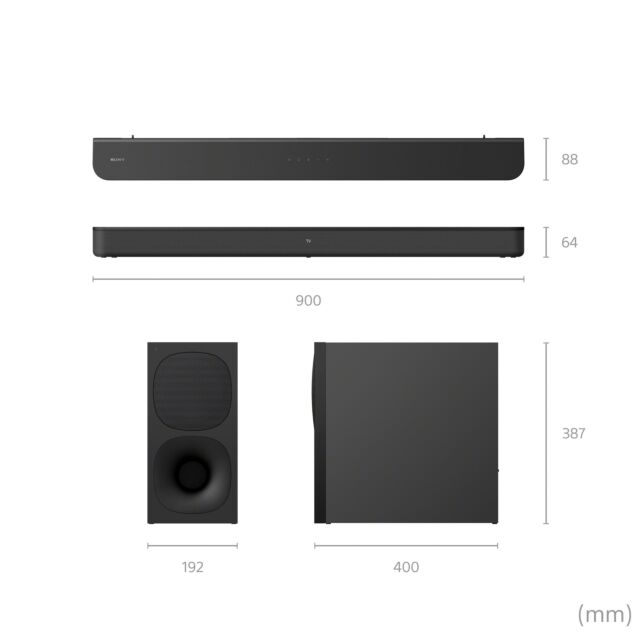 Sony HTSD40_CEK 2.1ch Dolby Digital Soundbar + Subwoofer - Black