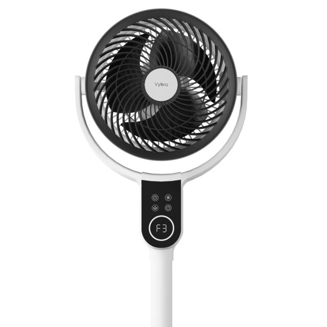 Vybra VS001-OF Oscillator Dual Height Tilt & Swing Oscillating Fan - White