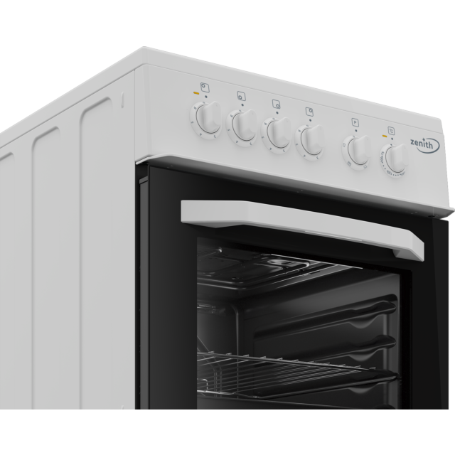 Zenith ZE503W 50cm Single Oven Electric Cooker with solid plate - hob White