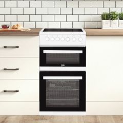 Beko EDVC503W 50cm Double Oven Electric Cooker
